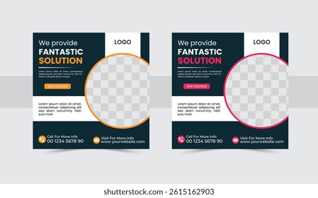 Modern Banner and Digital business marketing social media banner and minimalist square poster design