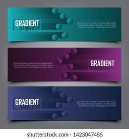 Modern banner with geometric color and gradient color background Premium Vector