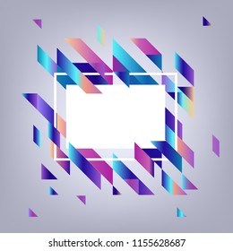 Modern banner with gradient geometric elements - abstract background with white rectangular space for text - vector illustration of presentation or promotion template with fluid color shapes.