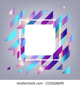 Modern banner with gradient geometric elements. Abstract background with white square copy space - vector illustration of template with fluid color shapes for presentation or advertise.