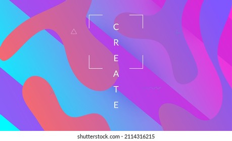 Modern Banner. Gradient Shape. Abstract Journal. Memphis Frame. 3d Landing Page. Spectrum Template. Wave Digital Cover. Violet Plastic Design. Magenta Modern Banner