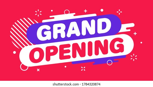 Modern banner grand opening. Banner for business, marketing and advertising. Vector illustration.