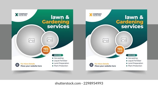 Modernes Banner, Gras, Landschaft, Plakat, Vorlage, Garten, grün, kreativ, flyer, farm, cover, set, post, gartenarbeit, pflege, ernte, postkarte, service, wartung, werbung, werbung, kommerzielle
