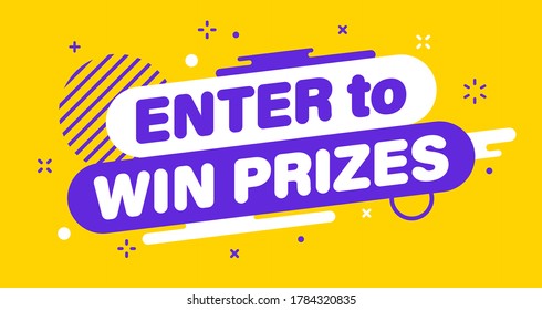 Modern banner Important Enter to win prizes. Banner for business, marketing and advertising. Vector illustration.