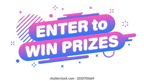 Modern banner Important Enter to win prizes. Banner for business, marketing and advertising. Vector illustration.