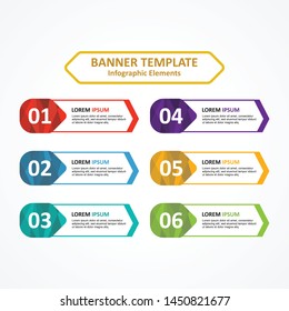 Modern banner infographic template, with multi-color geometric graphics