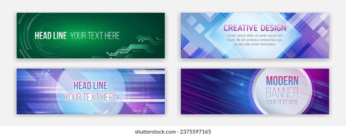 Modernes Banner zum Thema Datenschutz, Cybersicherheit, Wissenschaft, Datenarray. Futuristische digitale Kommunikation, Hintergrund. Blue Technology Cover.