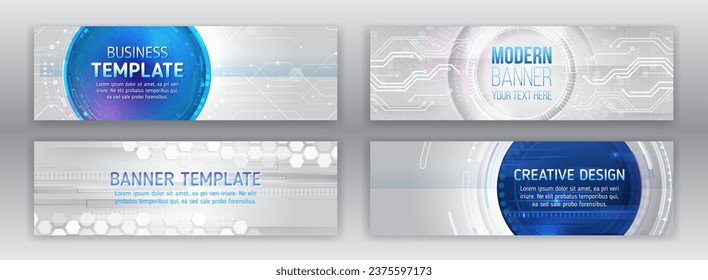 Modern banner on the theme of data protection, cybersecurity, science, data array. Futuristic digital communication background. Grey Technology cover.
