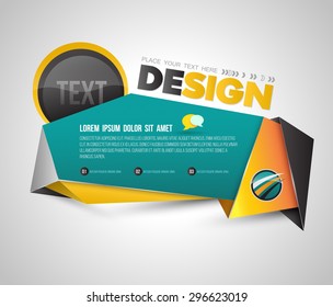 Modern banner origami 3D style. Vector illustration. Can use for promotion business presentation and advertising on printing and website.