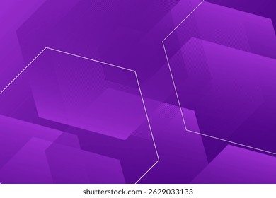 Modern banner purple background with hexagon lines. Vector eps10
