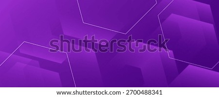 Modern banner purple background with hexagon lines. Vector eps10