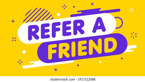 Modern Banner Refer A Friend. Banner For Business, Marketing And Advertising. Vector Illustration.