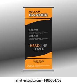 modern banner roll-up. vertical banner layout for advertising, business, schools, presentations, vector illustrations. eps10