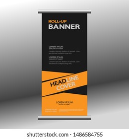 modern banner roll-up. vertical banner layout for advertising, business, schools, presentations, vector illustrations. eps10