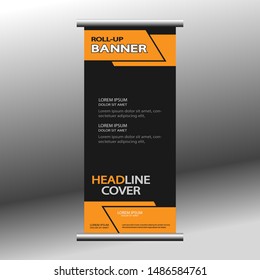 modern banner roll-up. vertical banner layout for advertising, business, schools, presentations, vector illustrations. eps10