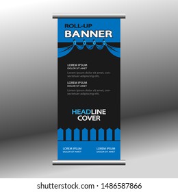 modern banner roll-up. vertical banner layout for advertising, business, schools, presentations, vector illustrations. eps10