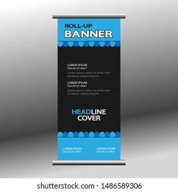 modern banner roll-up. vertical banner layout for advertising, business, schools, presentations, vector illustrations. eps10