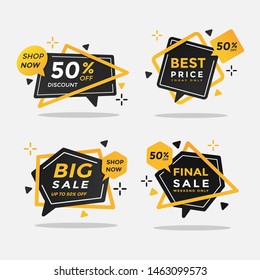 Modern banner sale vector template with black and yellow color. Suitable for promotion and special event. Also can be used for coupon.