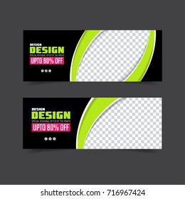 Modern Banner set. Poster, Voucher, Gift card, Facebook cover. Vector, Illustration