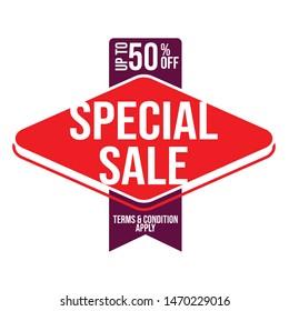 Modern banner of special offer sale tag discount symbol retail sticker sign price isolated in white background. Editable vector image in eps 10