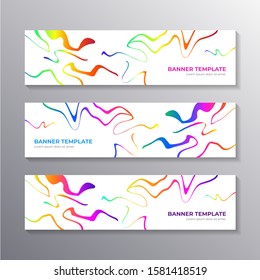Modern banner template with abstract liquid gradient marble background, Corporate web header, footer vector