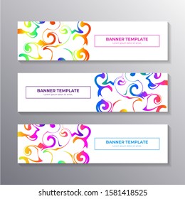 Modern banner template with abstract liquid gradient marble background, Corporate web header, footer vector