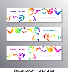 Modern banner template with abstract liquid gradient marble background, Corporate web header, footer vector