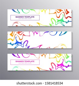 Modern banner template with abstract liquid gradient marble background, Corporate web header, footer vector