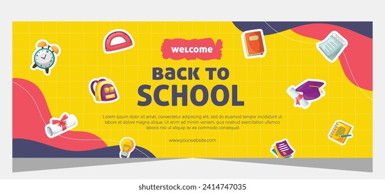 Modern banner template back to school