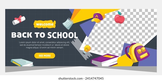 Modern banner template back to school