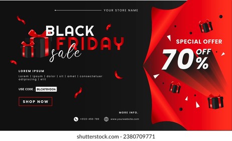 Modern banner template for Black Friday product advertising media