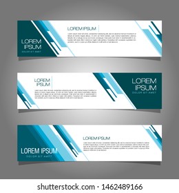 Modern banner template design. Blue geometric banner illustration design vector EPS 10.