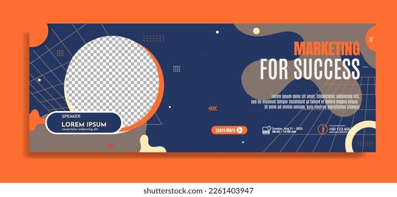 Modern banner template design for business webinar, marketing webinar, online class program, etc
