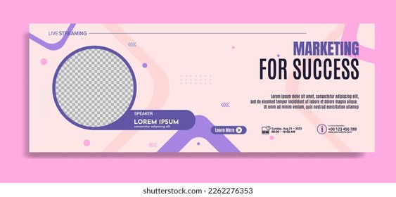 Modern banner template design for business webinar, marketing webinar, online class program, etc