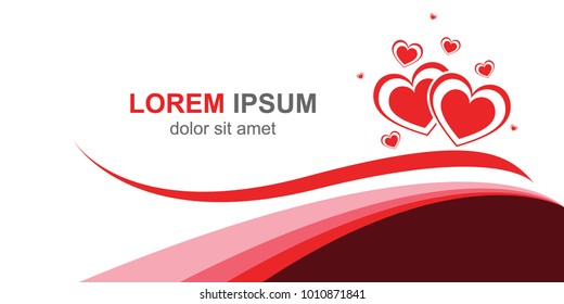 Modern Banner template design, Decorative heart background with lot of valentines hearts