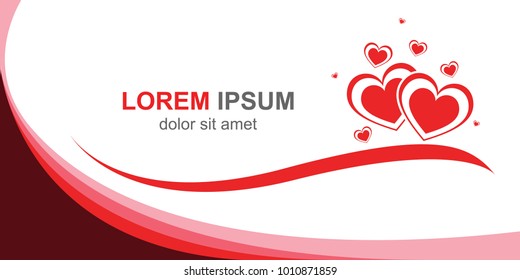Modern Banner template design, Decorative heart background with lot of valentines hearts