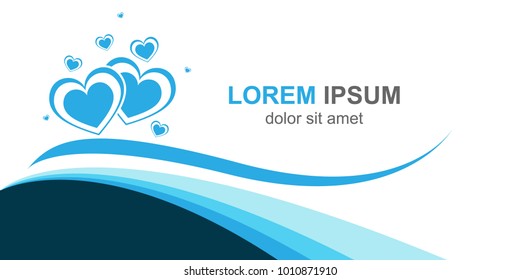 Modern Banner template design, Decorative heart background with lot of valentines hearts