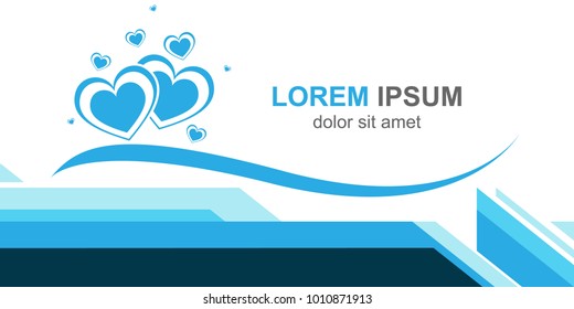 Modern Banner template design, Decorative heart background with lot of valentines hearts