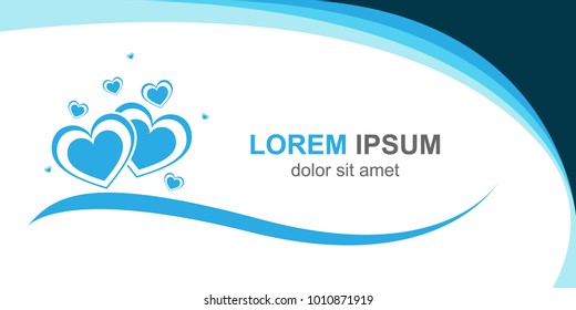 Modern Banner template design, Decorative heart background with lot of valentines hearts