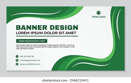 Modelo de banner moderno design padrão de onda verde, design abstrato moderno. modelo de banner legal. design design design vetor ilustração design