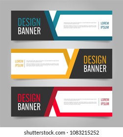 Modern banner template design. Horizontal advertising banner.