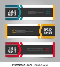 Modern banner template design. Horizontal advertising banner.