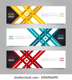 Modern banner template design. Horizontal advertising banner.