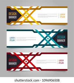 Modern banner template design. Horizontal advertising banner.