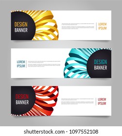 Modern banner template design. Horizontal advertising banner.