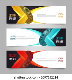 Modern banner template design. Horizontal advertising banner.