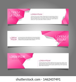 Modern banner template design. Pink geometric banner illustration design vector EPS 10.