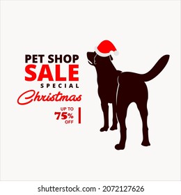 Modern banner template design set for pet shop sale Christmas promotion