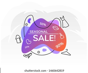 Modern banner. Template of gradient vector banner. The concept of a banner for the sale advertising. Concept of advertising design banner for web and print.