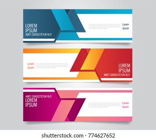 Modern banner template. Horizontal advertising banner